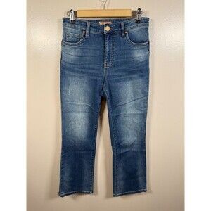 Kut from the Kloth Kelsey Fab Ab Flare Jeans Size 4 High Rise Stretch Blue Denim